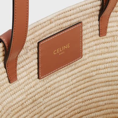 Women's Celine classic panier small braided Triomphe in raffia 